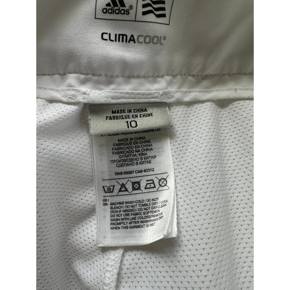 Adidas Women's White Clima Cool Side Zip Athletic Tennis Golf Skirt Skort 10